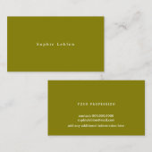 Minimalistisches KontaktkartenOlivenöl Telefonnummerkarte (Vorne/Hinten)