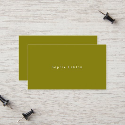 Minimalistisches KontaktkartenOlivenöl Telefonnummerkarte (Vorderseite/Rückseite Beispiel)