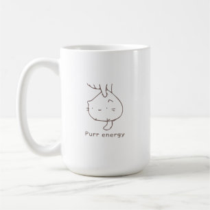 Minimalistisches kopfüber hängendes Katze "Schnurr Kaffeetasse