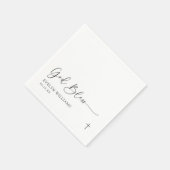 Minimalistisches Kreuz Personalisierte Taufe Serviette (Ecke)