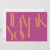 Minimalistisches kühnes Foto Magenta Orange Danke  (Vorderseite)