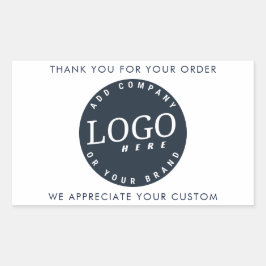 Minimalistisches Kundenempfinden des Firmenlogos Rechteckiger Aufkleber