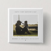 Minimalistisches kundenspezifisches Foto Erster Mu Button (Vorderseite)