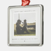 Minimalistisches kundenspezifisches Foto Erster Mu Ornament Aus Metall (Links)