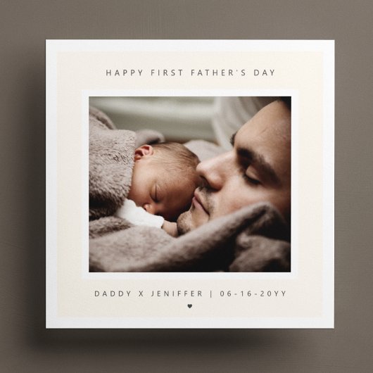 Minimalistisches kundenspezifisches Foto Erster Va Karte