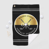 Minimalistisches, kundenspezifisches Golf Monogram Golfhandtuch (Insitu)