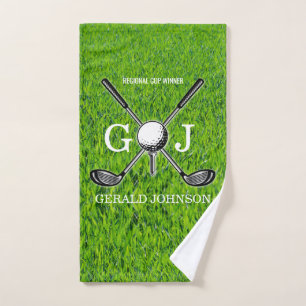 Minimalistisches, kundenspezifisches Golf Monogram Handtuch