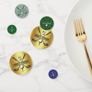 Minimalistisches, kundenspezifisches Golf Monogram Konfetti