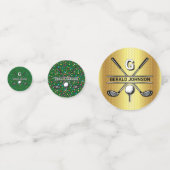 Minimalistisches, kundenspezifisches Golf Monogram Konfetti (Rückseiten)