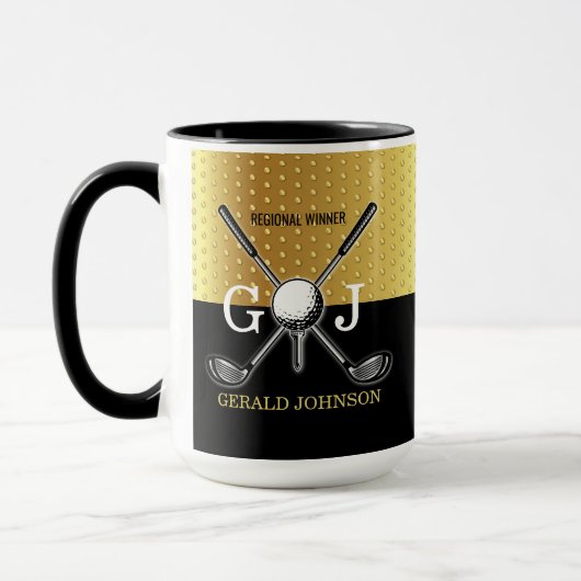 Minimalistisches, kundenspezifisches Golf Monogram Tasse (Links)
