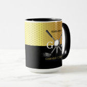 Minimalistisches, kundenspezifisches Golf Monogram Tasse (VorderseiteRechts)