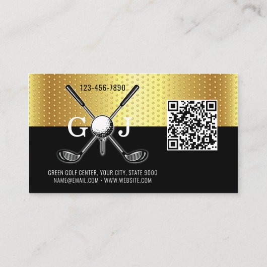 Minimalistisches, kundenspezifisches Golf Monogram Visitenkarte (Rückseite)