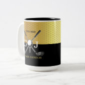 Minimalistisches, kundenspezifisches Golf Monogram Zweifarbige Tasse (Vorderseite Links)