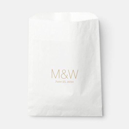 Minimalistisches, kundenspezifisches Monogramm-Dat Geschenktütchen (Vorderseite)