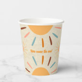 Minimalistisches Kunsthandwerk kommt hier zur Son  Pappbecher (Rückseite)