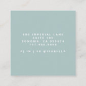 Minimalistisches Künstlerskript Makeup Artist Dust Quadratische Visitenkarte (Rückseite)