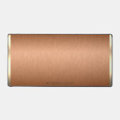 Minimalistisches Kupferbraun und Goldmonogramm Schreibtischunterlage (Vorderseite)