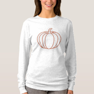 Minimalistisches Kürbis-Linienkunst • Neon-Herbst- T-Shirt