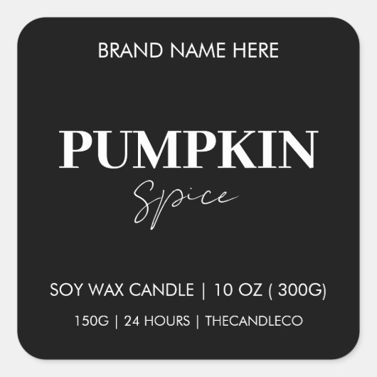 Minimalistisches Kürbisgewürz | Benutzerdefinierte Quadratischer Aufkleber (Vorderseite)