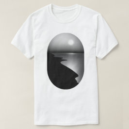 Minimalistisches Küstenmond Grafik T-Shirt