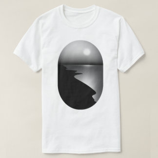 Minimalistisches Küstenmond Grafik T-Shirt