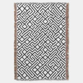 Minimalistisches Labyrinth Linien Schwarz Muster Decke (Vorderseite Vertikal)