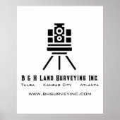 Minimalistisches Land Surveygeschäft Poster (Vorne)
