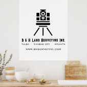 Minimalistisches Land Surveygeschäft Poster (Küche)