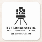 Minimalistisches Land Surveygeschäft Rechteckiger Pappuntersetzer (Vorderseite)