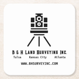 Minimalistisches Land Surveygeschäft Rechteckiger Pappuntersetzer