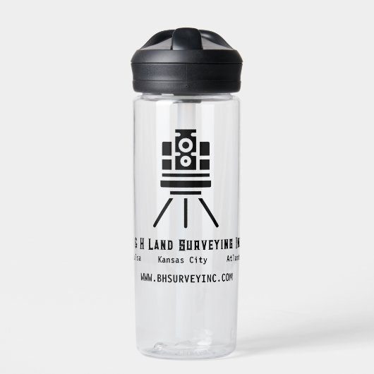 Minimalistisches Land Surveygeschäft Trinkflasche (Vorderseite)