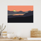 Minimalistisches Landschaftslichtdesign 287 Poster (Küche)