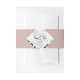 Minimalistisches Lässig Blush Rose Hochzeit Foto Einladungsbanderole