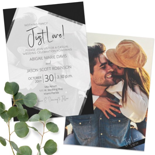 📸 ✨ Minimalistisches Lässiges Schwarz-Weiß-Foto Einladung