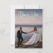 Minimalistisches Lässiges Script-Hochzeitsskript-F Dankeskarte (Vorderseite)