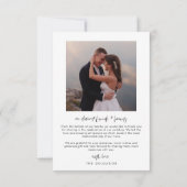 Minimalistisches Lässiges Script-Hochzeitsskript-F Dankeskarte (Rückseite)