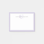 Minimalistisches Lavendel-Skript Zwei-Rahmen-Monog Post-it Klebezettel (Vorderseite)