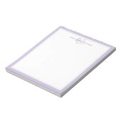 Minimalistisches Lavendel-Zwei-Rahmen-Monogramm Notizblock (Rotiert)