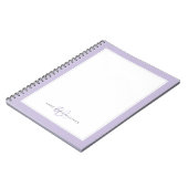 Minimalistisches Lavendel-Zwei-Rahmen-Monogramm Notizblock (Linke Seite)