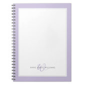 Minimalistisches Lavendel-Zwei-Rahmen-Monogramm Notizblock (Vorderseite)
