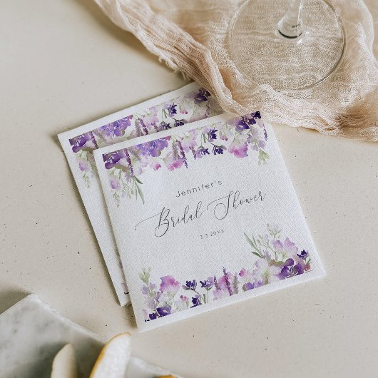 Minimalistisches Lavendellila-Brautparty Serviette