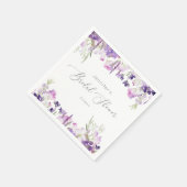 Minimalistisches Lavendellila-Brautparty Serviette (Ecke)