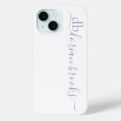 Minimalistisches Lavendelmonogramm Case-Mate iPhone Hülle (Rückseite)