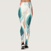 Minimalistisches Leaf-Ikat-Design Leggings (Rückseite)