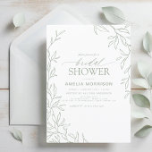 Minimalistisches Leaf Modern Sage Green Brautparty Einladung