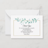 Minimalistisches Leaf Vielen Dank Mitteilungskarte (Vorderseite)