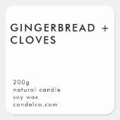 Minimalistisches Lebkuchen + Cloves Kerze Quadratischer Aufkleber (Vorderseite)