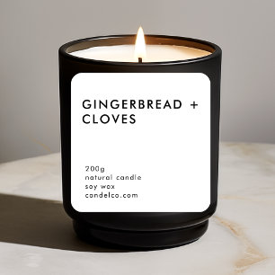 Minimalistisches Lebkuchen + Cloves Kerze Quadratischer Aufkleber