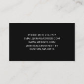 Minimalistisches, leicht und leicht weißes Schwarz Visitenkarte (Rückseite)