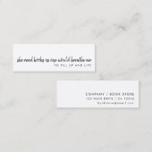 Minimalistisches Lesezeichen Moderne Mini-Karte Mini Visitenkarte (Vorne/Hinten)